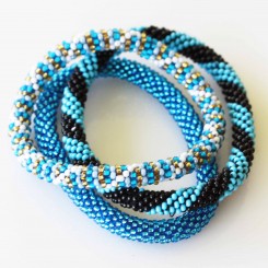 Seed Bracelet Set - Blue